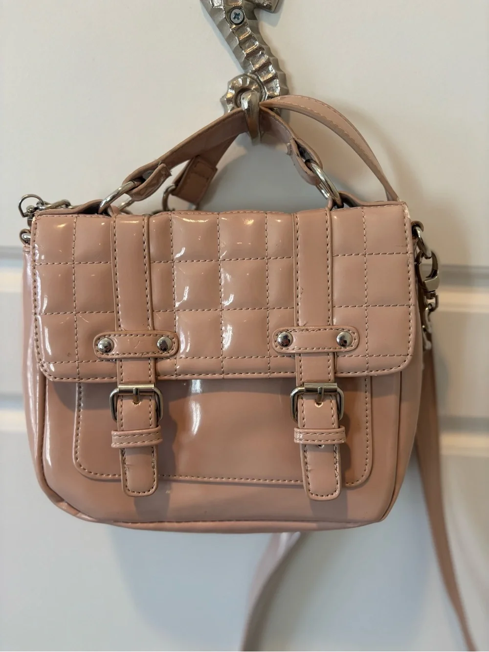 Pretty in Pink Patent Crossbody Purse by Poppie Jones